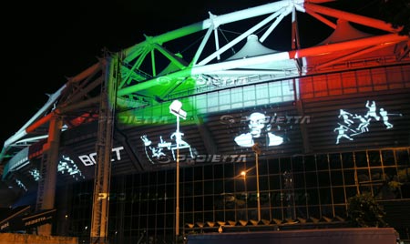 proiezione stadio olimpico di roma, golden gala